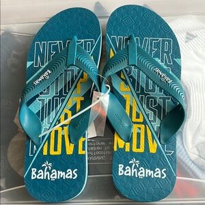 Men Bahamas Teal Flip Flops
